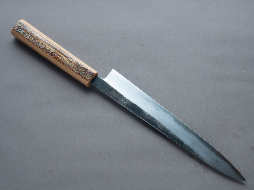 HADO - Sumi - Blue #1 - Damascus Kurouchi - Sujihiki - 240mm - Oak