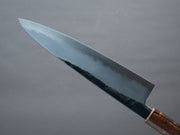 HADO - Sumi - Blue #1 - Damascus Kurouchi - 240mm Gyuto - Oak and Cherry Bark Handle - Extra Height