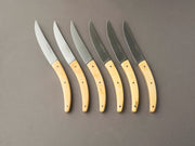 Goyon Chazeau - Styl'ver Brasserie - Steak/Table Knives - Boxwood Handles - Set of 6