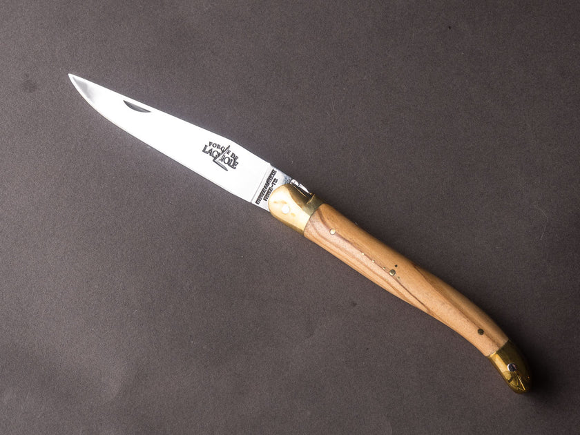Laguiole Knife Juniper Wood Handle with Brass Bolsters