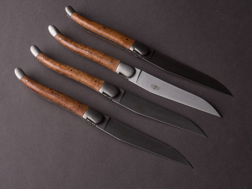 Laguiole Steak Knives Walnut Handle Satin Finish