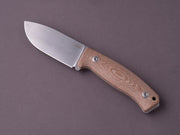 lionSTEEL - Fixed Blade - M2M - M390 - 90mm - Canvas Micarta Handle - Leather Sheath