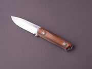 lionSTEEL - Fixed Blade - B41 - 100mm - Sleipner - Santos Mahogany Handle - Stonewashed - Leather Sheath