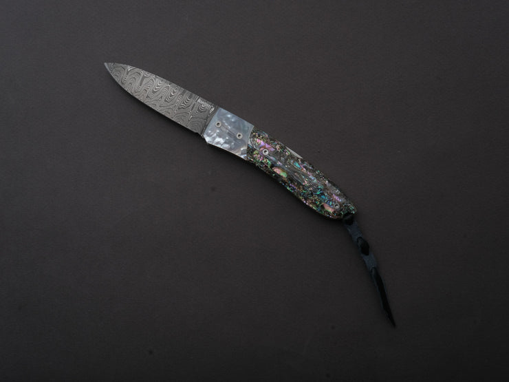 lionSTEEL - Folding Knife - Opera 74mm - D2 - Lock Back - Mother of Pearl & Abalone