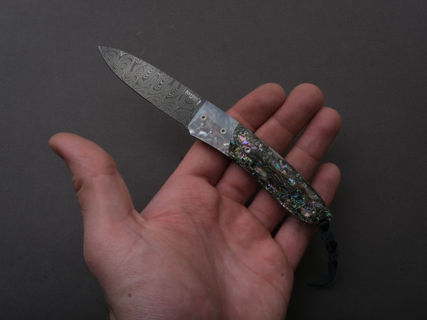 lionSTEEL - Folding Knife - Opera 74mm - D2 - Lock Back - Mother of Pearl & Abalone
