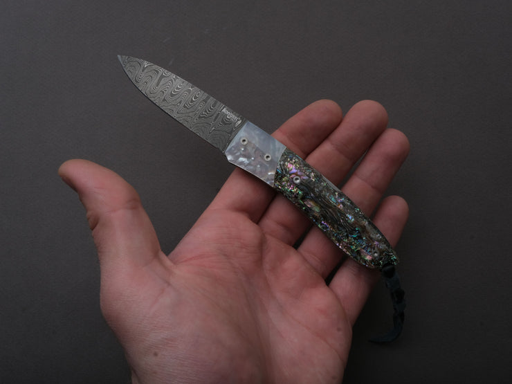 lionSTEEL - Folding Knife - Opera 74mm - D2 - Lock Back - Mother of Pearl & Abalone
