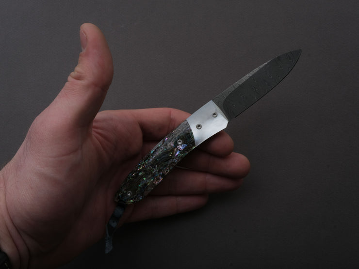 lionSTEEL - Folding Knife - Opera 74mm - D2 - Lock Back - Mother of Pearl & Abalone