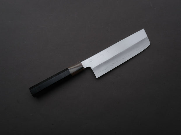 Hitohira - Kikuchiyo x Ren - Silver #3 - Nakiri - 180mm - Ebony Handle