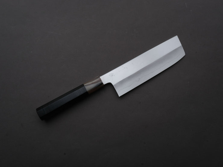 Hitohira - Kikuchiyo x Ren - Silver #3 - Nakiri - 180mm - Ebony Handle