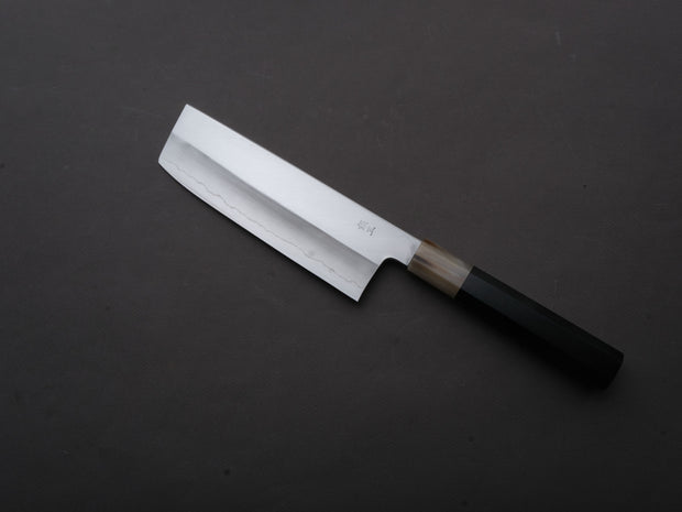 Hitohira - Kikuchiyo x Ren - Silver #3 - Nakiri - 180mm - Ebony Handle