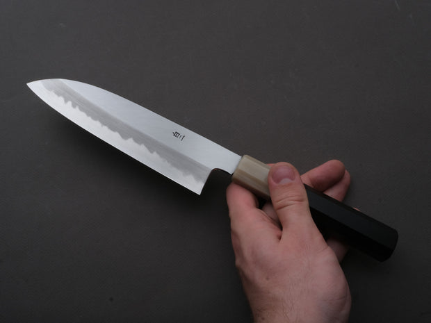 Hitohira - Tanaka x Ren - White #2 - Santoku - 180mm - Ebony Handle