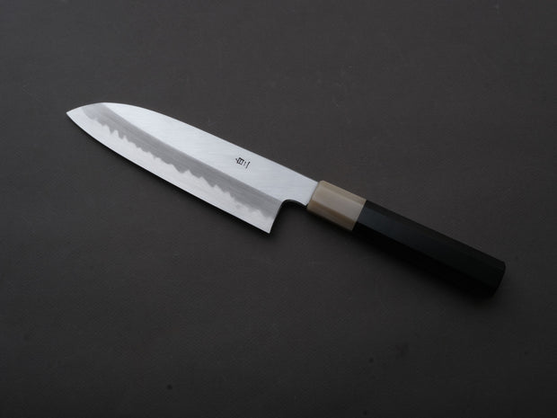 Hitohira - Tanaka x Ren - White #2 - Santoku - 180mm - Ebony Handle