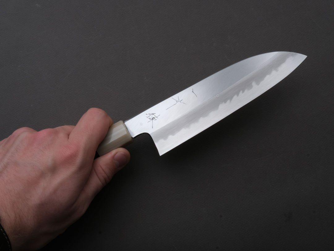 Hitohira - Tanaka x Ren - White #2 - Santoku - 180mm - Ebony