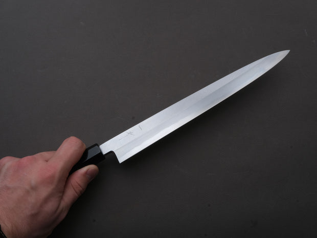 Hitohira - Tanaka - Katsushiro - Blue #1 - Yanagiba - 270mm - Ebony Handle (Saya)