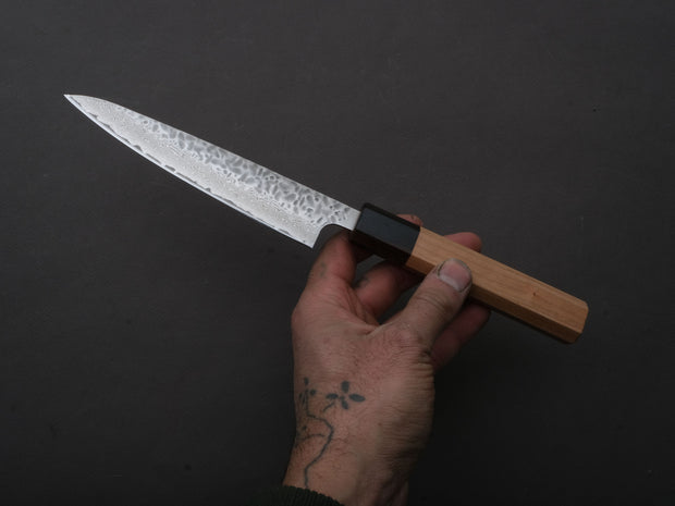 Hitohira - Futana - Stainless - Tsuchime Damascus - Petty - 135mm - Cherry Wood Handle