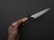 Hitohira - Futana - Stainless - Tsuchime Damascus - Petty - 135mm - Cherry Wood Handle