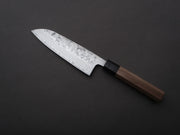 Hitohira - Futana - Swedish Stainless - Nashiji Damascus - Santoku - 170mm - Walnut Handle