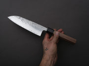 Hitohira - Futana - Swedish Stainless - Nashiji Damascus - Santoku - 170mm - Walnut Handle