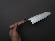 Hitohira - Futana - Swedish Stainless - Nashiji Damascus - Santoku - 170mm - Walnut Handle