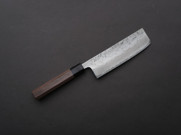 Hitohira - Futana - Swedish Stainless - Nashiji Damascus - Nakiri - 165mm - Walnut Handle