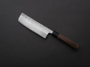 Hitohira - Futana - Swedish Stainless - Nashiji Damascus - Nakiri - 165mm - Walnut Handle