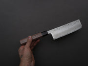 Hitohira - Futana - Swedish Stainless - Nashiji Damascus - Nakiri - 165mm - Walnut Handle