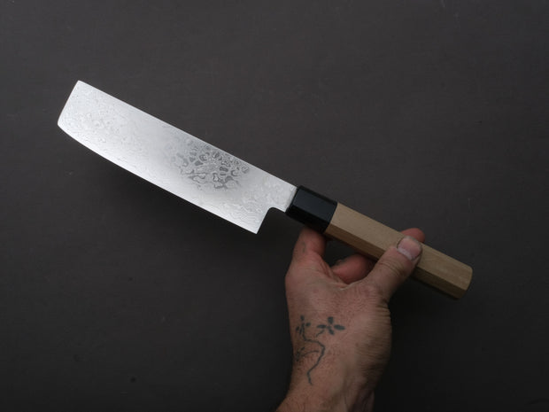 Hitohira - HG - Damascus - Nakiri - Magnolia Wood Handle