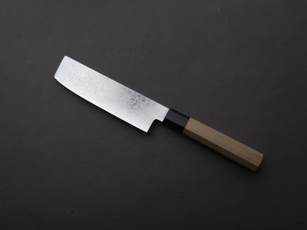 Hitohira - HG - Damascus - Nakiri - Magnolia Wood Handle