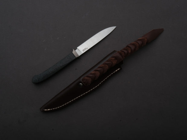 lionSTEEL - Fixed Blade - Ago - M390 - 80mm - Carbon Fiber - Leather Sheath