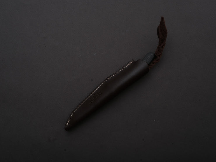 lionSTEEL - Fixed Blade - Ago - M390 - 80mm - Carbon Fiber - Leather Sheath