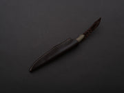 lionSTEEL - Fixed Blade - Ago - M390 - 80mm - Green Canvas Micarta - Leather Sheath