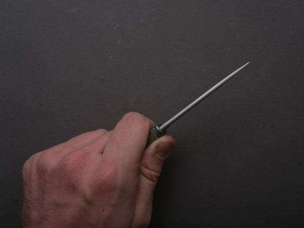 lionSTEEL - Fixed Blade - Ago - M390 - 80mm - Green Canvas Micarta - Leather Sheath