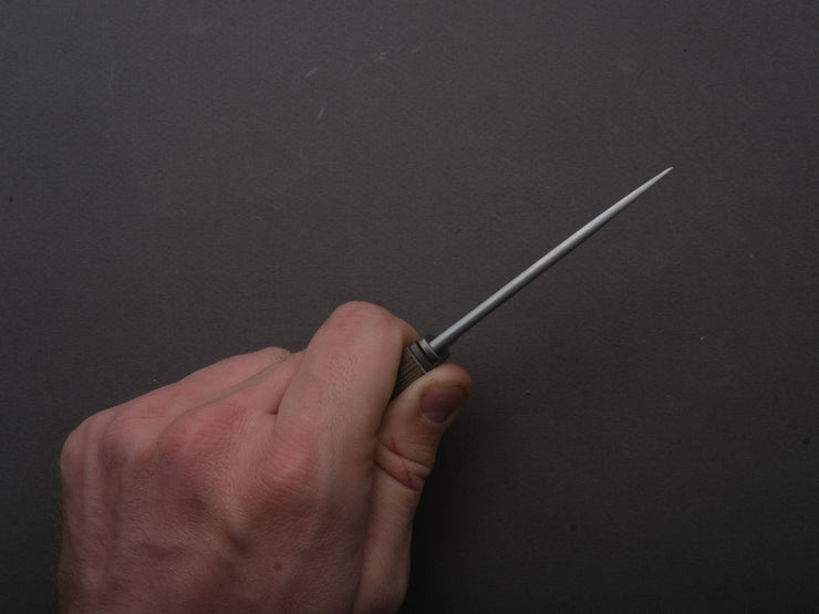 lionSTEEL - Fixed Blade - Ago - M390 - 80mm - Green Canvas Micarta - Leather Sheath