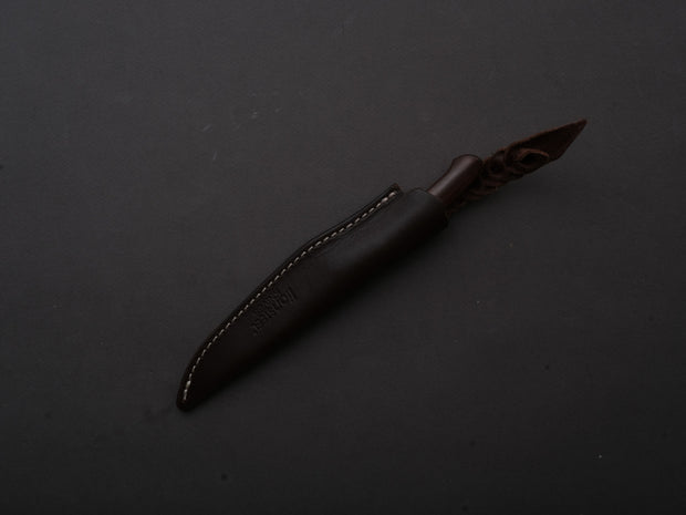 lionSTEEL - Fixed Blade - Ago - M390 - 80mm - Santos Mahogany - Leather Sheath