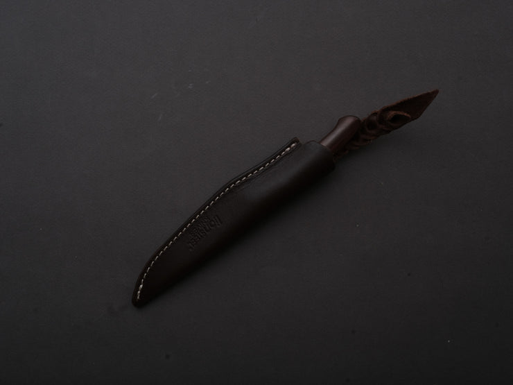 lionSTEEL - Fixed Blade - Ago - M390 - 80mm - Santos Mahogany - Leather Sheath