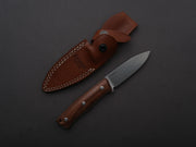 lionSTEEL - Fixed Blade - B35 - 85mm - Sleipner - Santos Wood - Satin - Leather Sheath