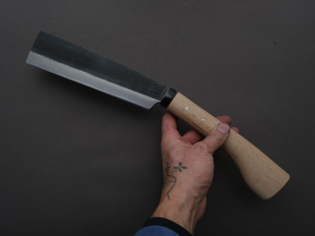 オヤカタ Ajikataya - Old Style Hatchet - Kurouchi - 180mm - Oak Wood Handle