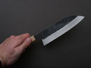 Isamitsu - White #1 - Stainless Clad - Kurouchi - Santoku - 180mm - Rosewood Handle