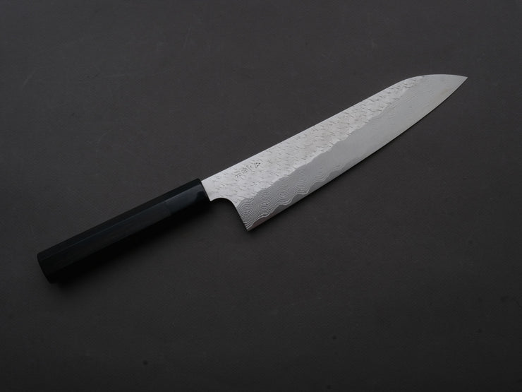 Nigara Hamono - SPG STRIX - Tsuchime Damascus - Gyuto - 240mm - Ebony Handle