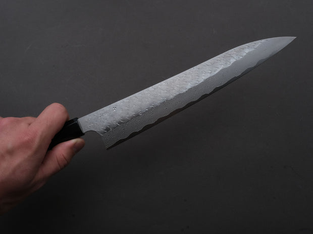 Nigara Hamono - SPG STRIX - Tsuchime Damascus - Sujihiki - 270mm - Ebony Handle