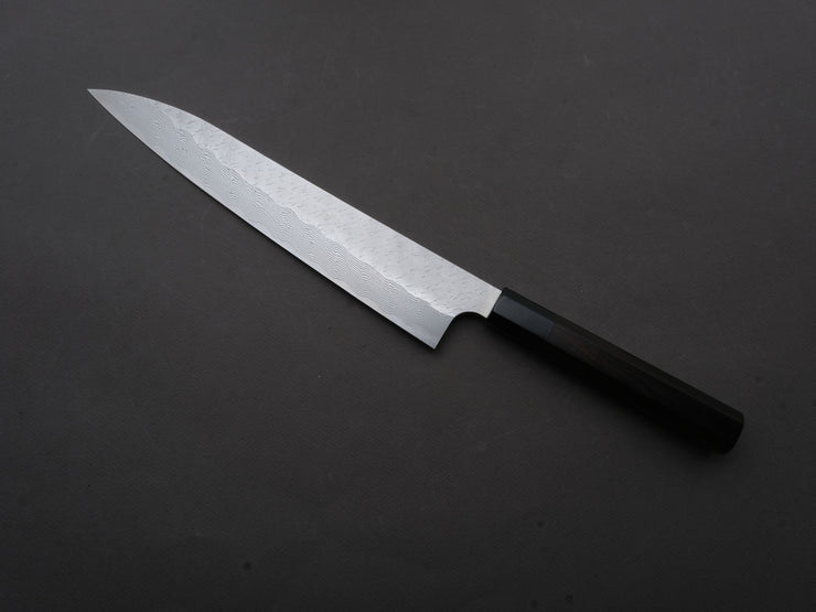 Nigara Hamono - SPG STRIX - Tsuchime Damascus - Sujihiki - 270mm - Ebony Handle