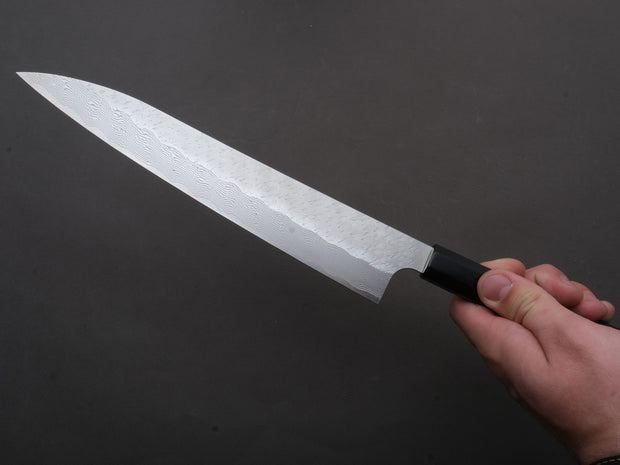 Nigara Hamono - SPG STRIX - Tsuchime Damascus - Sujihiki - 270mm - Ebony Handle