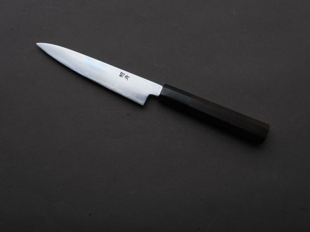Sakai Kikumori - Tanaka Limited - Super Blue - All Mirror Polish - Petty - 150mm - Ebony Handle - Signed + Dated Tang