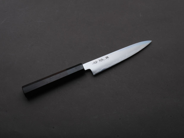 Sakai Kikumori - Tanaka Limited - Super Blue - All Mirror Polish - Petty - 150mm - Ebony Handle - Signed + Dated Tang