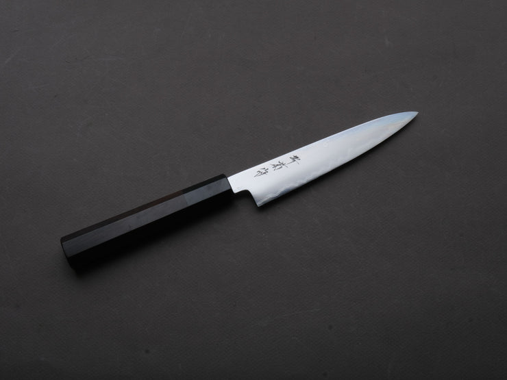 Sakai Kikumori - Tanaka Limited - Super Blue - All Mirror Polish - Petty - 150mm - Ebony Handle - Signed + Dated Tang