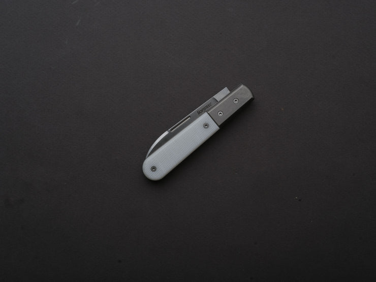 lionSTEEL - Folding Knife - Barlow - Roundhead - 65mm - M390 - Slip Joint - White Carbon Fiber