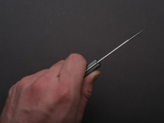 lionSTEEL - Folding Knife - Barlow - Roundhead - 65mm - M390 - Slip Joint - White Carbon Fiber