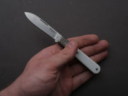lionSTEEL - Folding Knife - Barlow - Roundhead - 65mm - M390 - Slip Joint - White Carbon Fiber