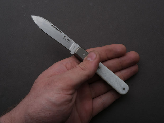 lionSTEEL - Folding Knife - Barlow - Roundhead - 65mm - M390 - Slip Joint - White Carbon Fiber