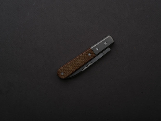 lionSTEEL - Folding Knife - Barlow - Roundhead - 65mm - M390 - Slip Joint - Natural Canvas